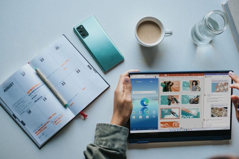 tablet book coffee cellphone